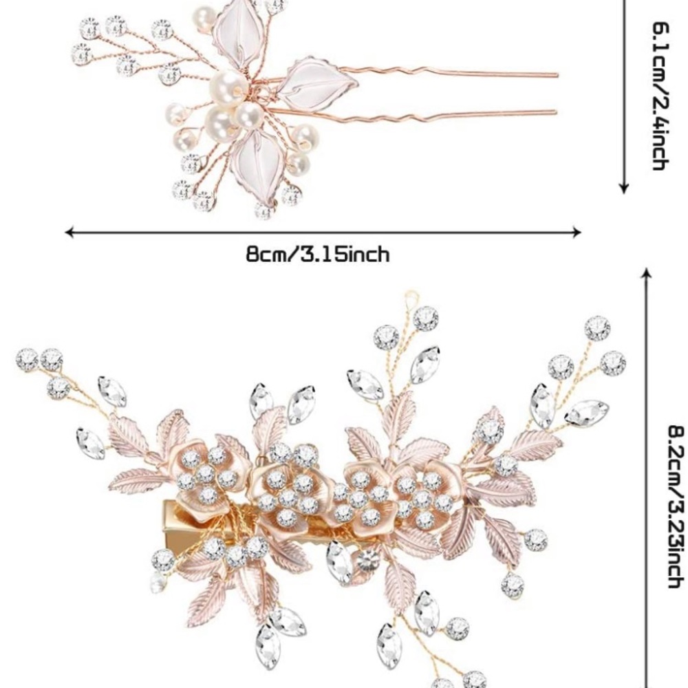 5 Piece Rhinestone Hair Pins - Picture 2 of 3